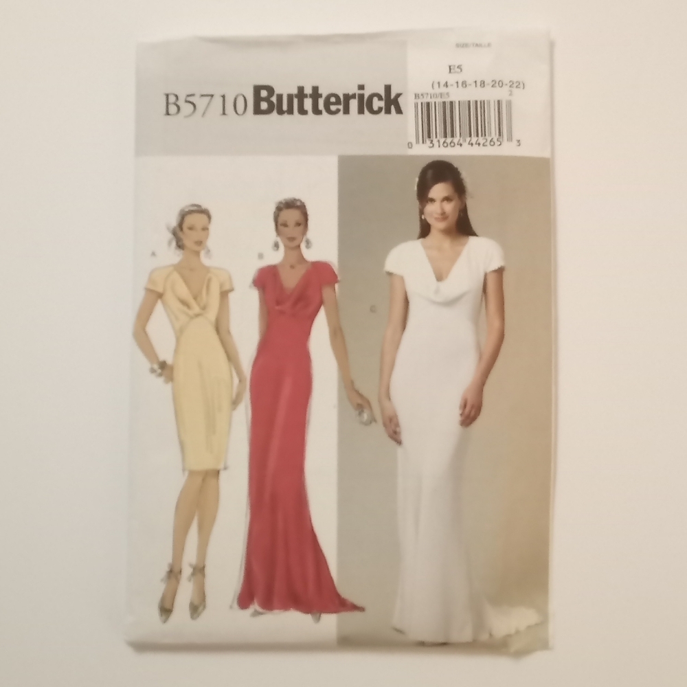 Butterick B55710 Elegant Evening Dress Size14-16-18-20-22